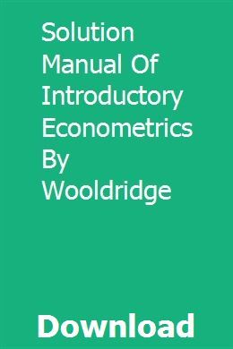 introductory econometrics wooldridge pdf